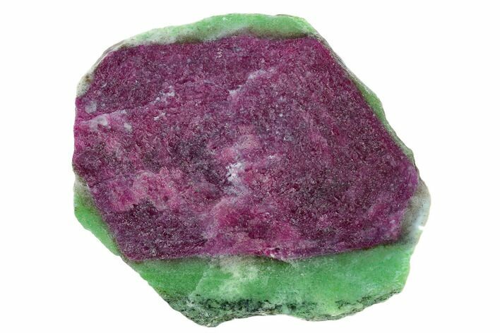 Polished Ruby Zoisite Slice - Tanzania #131395